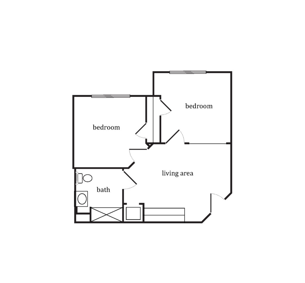 Sumter Senior Living Assisted Living The Cane Garden Deluxe Two Bedroom floor plan image.