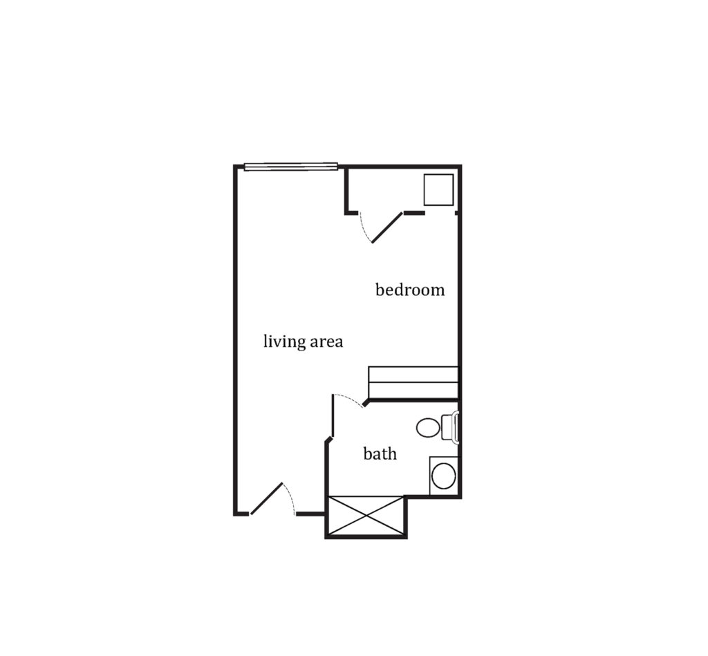 Sumter Senior Living Assisted Living The Havana Studio floor plan image.