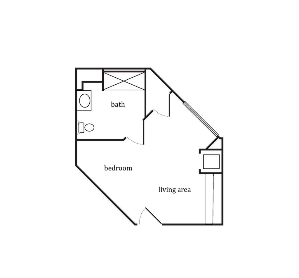 Sumter Senior Living Assisted Living The Mallory Studio floor plan image.