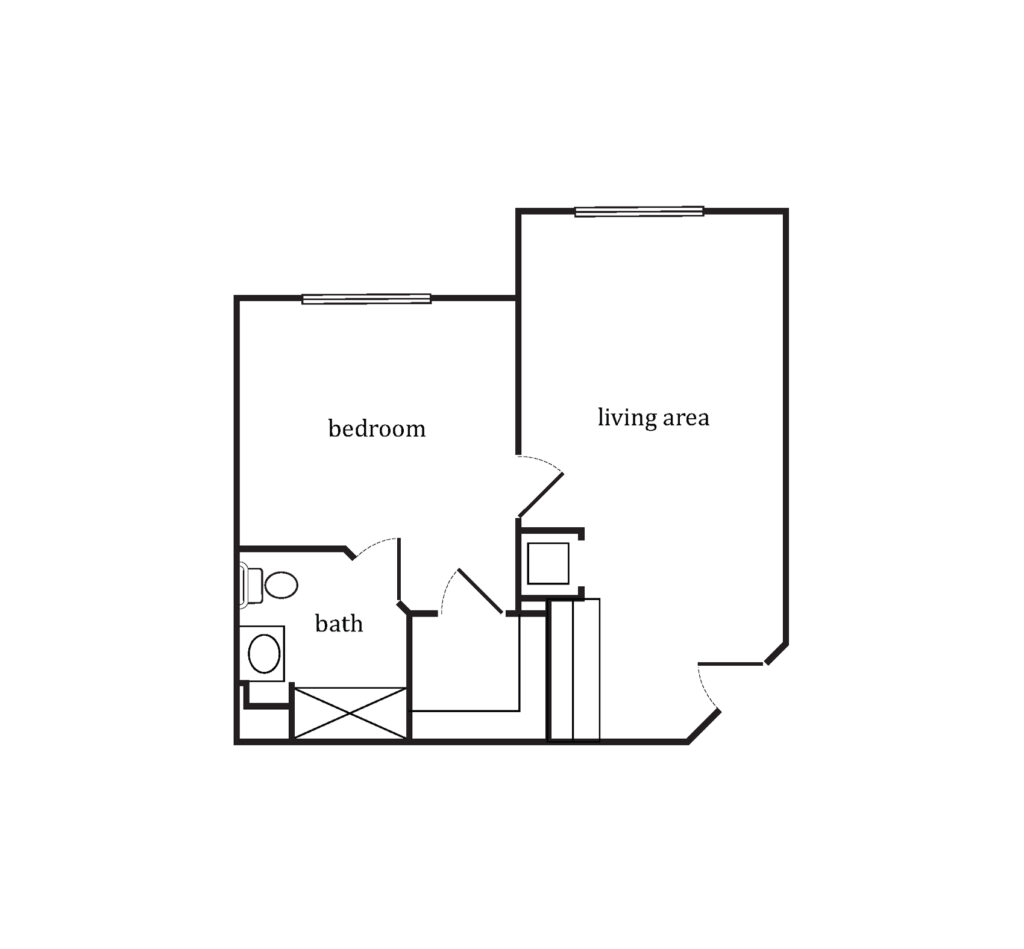 Sumter Senior Living Assisted Living The Tierra Del Sol One Bedroom floor plan image.